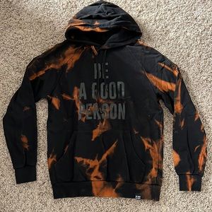 Black tie dye Be A Good Person hooded sweatshirt. Size Medium